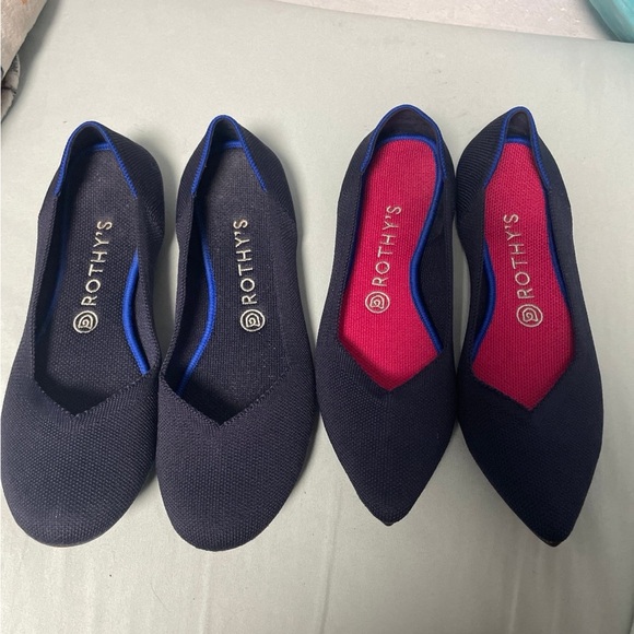 Rothy's Women's Navy Flats with Blue Trim - Picture 1 of 5